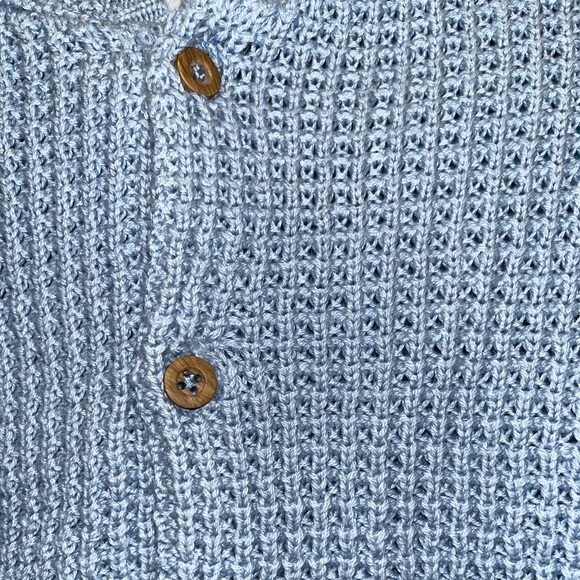 Infant 9M Blue knit sweater with bear hood - Picture 8 of 10